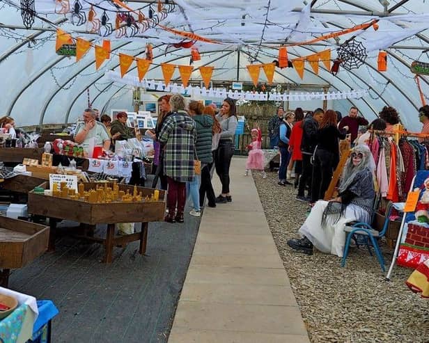 Some of the stalls the Mullan Hope Centre’s Spooky Halloween Markets, in Moville, in October. Photo: George Sweeney. DER2244GS – 059