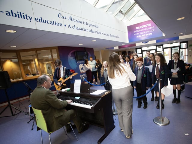 The Oakgrove Integrated College School Choir performing at the annual Junior Prizegiving recently. (Photos: Jim McCafferty Photography)