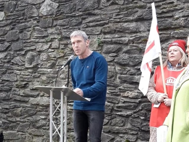 Niall McCarroll, a member of Unison, and Chair of the Derry Trades Union Council.