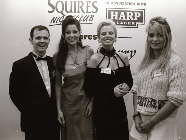 The finalists of the 1995 Miss Derry competition pictured at the final in Squires Nightclub.