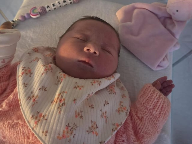 Baby girl Azmie Eire Shain of mum Danielle Kearney, bornon January 1 at Altnagelvin Hospital at 5:59am weighing 6lbs & 8oz.