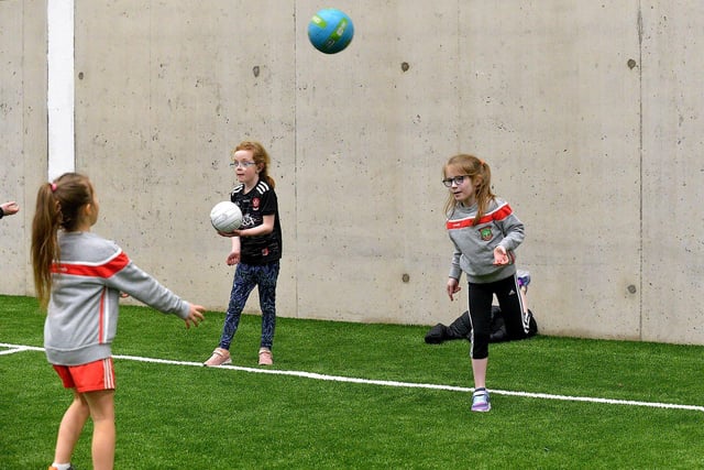 Children training on the 3G pitch at Sean Dolans GAC’s new state-of-the-art indoor arena.   Photo: George Sweeney. DER2305GS – 97