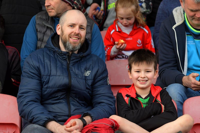 Fans in Celtic Park for Derry’s game against Roscommon. Photo: George Sweeney