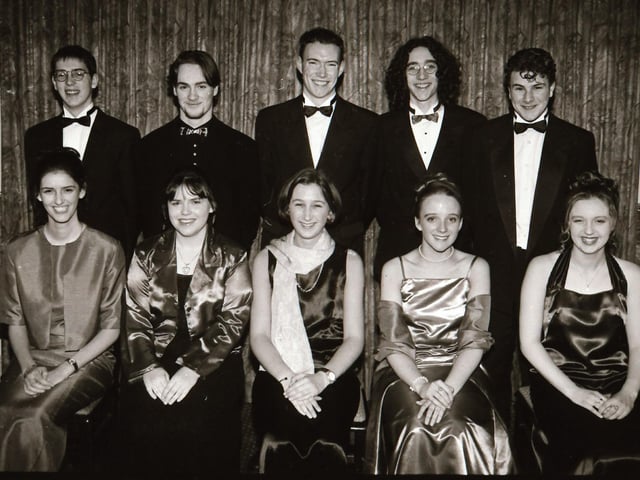 Pictured are students and guests at the Thornhill College and Carndonagh Community School formals in 1996.