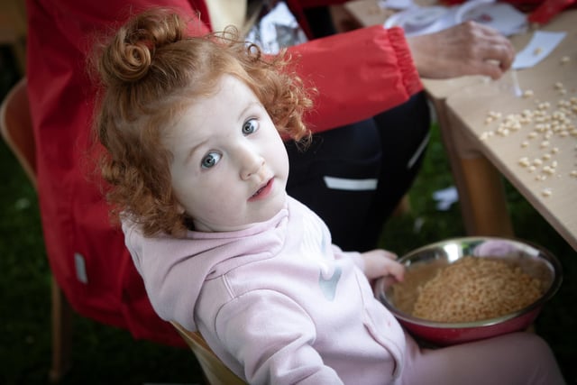 Fun and games for this young lady with some rice krispies at the Big Family Night Out in Creggan. (Photos: Jim McCafferty Photography)
