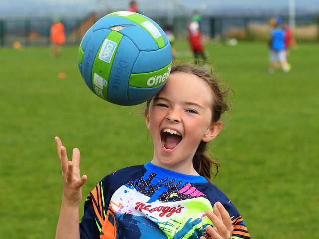 Children enjoy the activities at Doire Trasna Kellogs Cúl Camp. Photo: George Sweeney