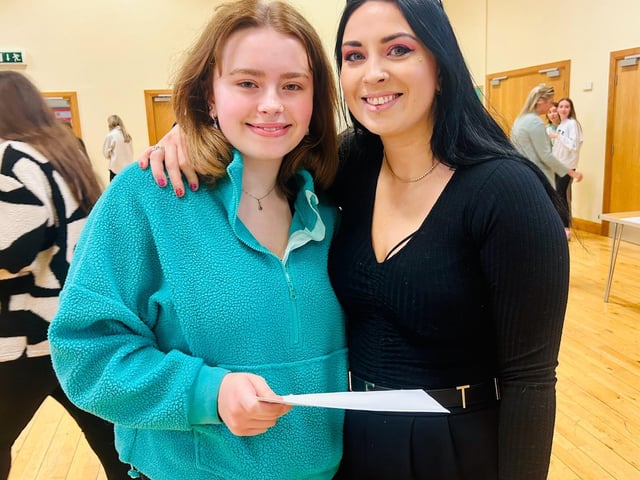 Year 12 student Bethany Connelly pictured with her mum Erin in Thornhill College.