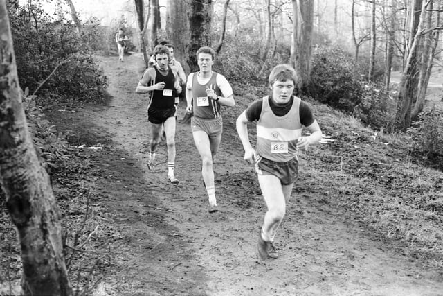 Action from the 1984 Ulster Cross Country Championships at St Columb's Park.