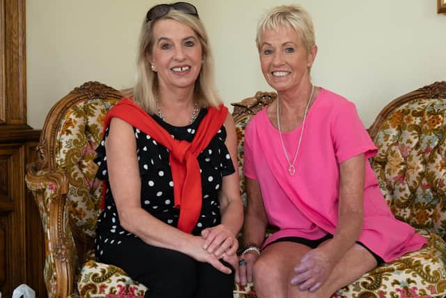 Sisters- Orla Noonan and Moline Bradley (Pink top)  Photo Clive Wasson