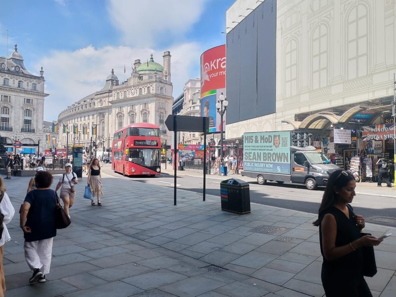 A billboard drawing attention to the Sean Brown campaign has been circulating in central London this week.