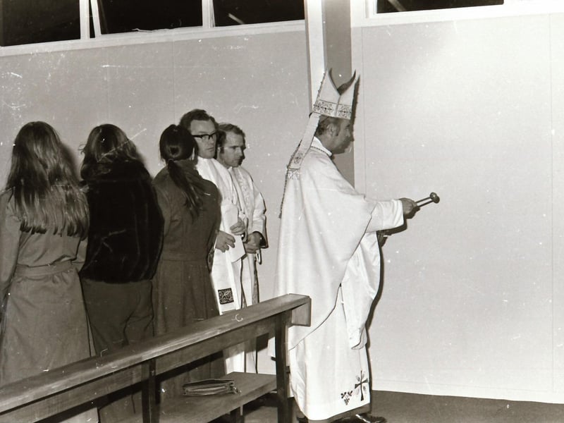 During December 1974 Bishop of Derry, Dr Edward Daly opened the Scoil Naomh Bhride in Moville, the new temporary St Brigid's Church in Carnhill and the new temporary Church of our Lady of Lourdes in Shantallow.