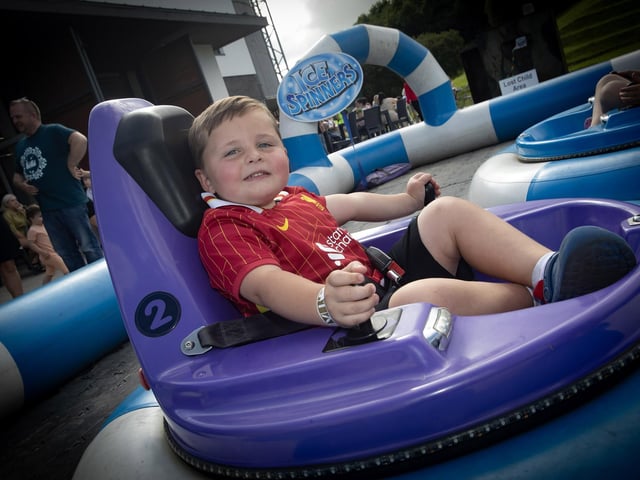 Having fun on the Bumpers at  Friday's Feile Mega Fun Day at the Gasyard. (Photos: Jim McCafferty Photography) : .