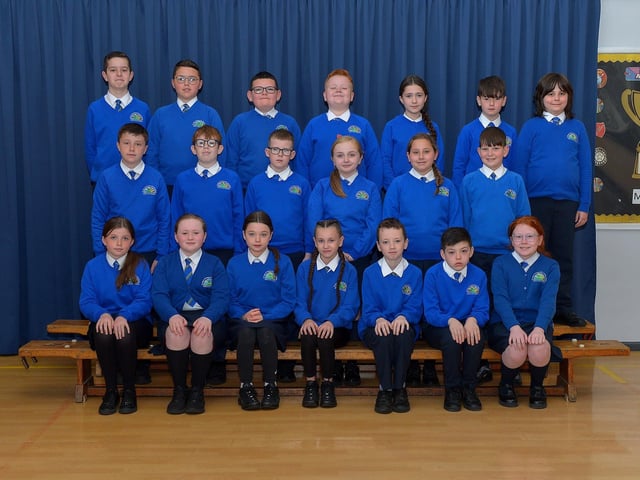 Mrs McGinty’s P7 leavers class at St Paul’s Primary School. Photo: George Sweeney. DER2320GS – 73