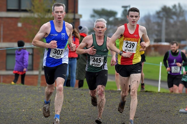 Competitors take part in the Derry XC 6k Open race at Thornhill College. Photo: George Sweeney