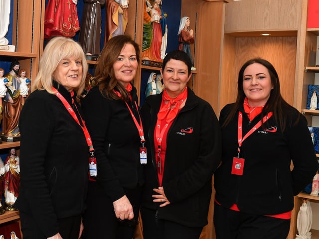 Members of staff of the newly opened of St Paul’s book and gift shop, on Shipquay Street. From left are Geraldine Carlin, Marie Brown (manager), Margaret Devlin and Catrinia Saunders. Photo: George Sweeney