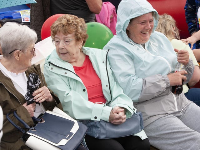 Enjoying the crack at Saturday's 'Big Bog BBQ' are Norah Burke, Mary Moore and Sharon Burke.