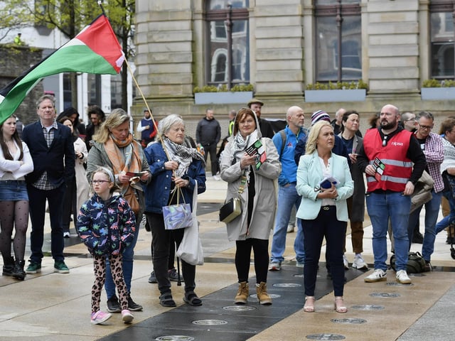 Some of the attendance at the Celebration of Migrant Workers rally held in Guildhall Square on Sunday afternoon. Photo: George Sweeney