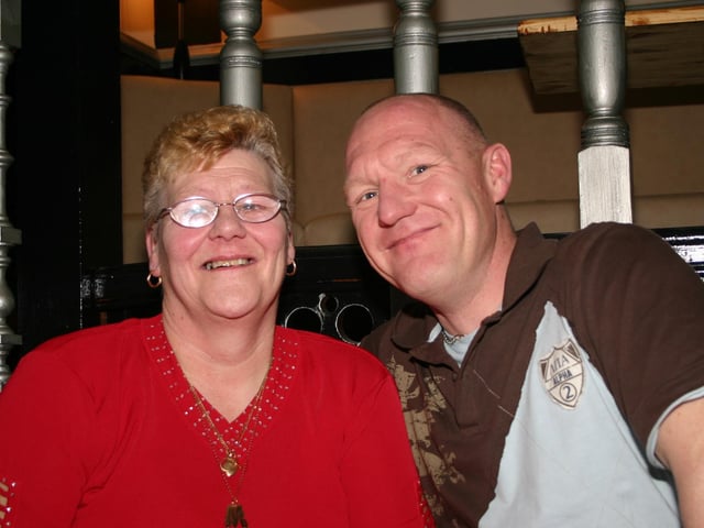 Gary Seymour pictured on his  Birthday in Masons with mum Min. 2227/dd : Parties and celebrations January 2006: G Seymour.