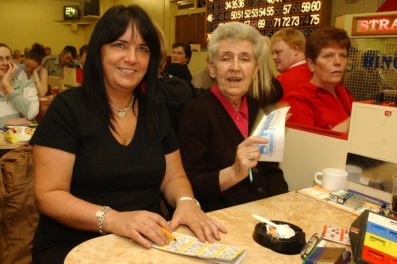 Christine Doherty, left, with Mary Doherty. (2604PG26):Enjoying the craic at Strand Bingo back in April 2004.