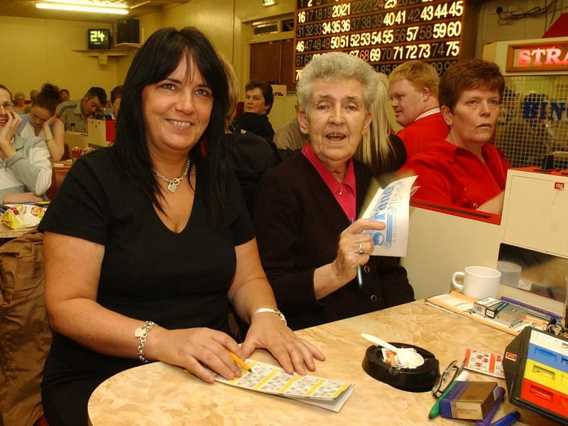Christine Doherty, left, with Mary Doherty. (2604PG26):Enjoying the craic at Strand Bingo back in April 2004.