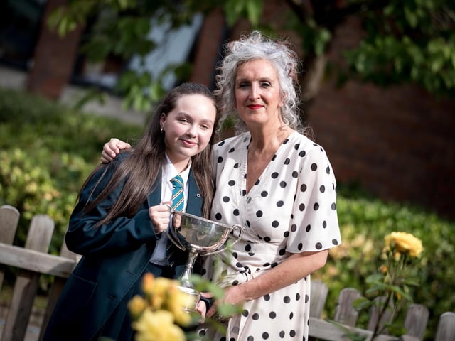 Ms Sharon Mallett (Principal) and Aimee Grace Doherty (winner of The Principal’s Cup for Overall Achievement at GCSE)