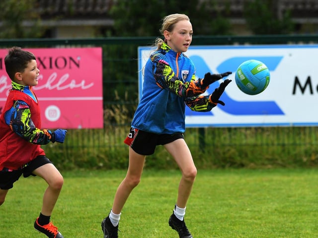 Children enjoy the activities at Doire Trasna Kellogs Cúl Camp. Photo: George Sweeney