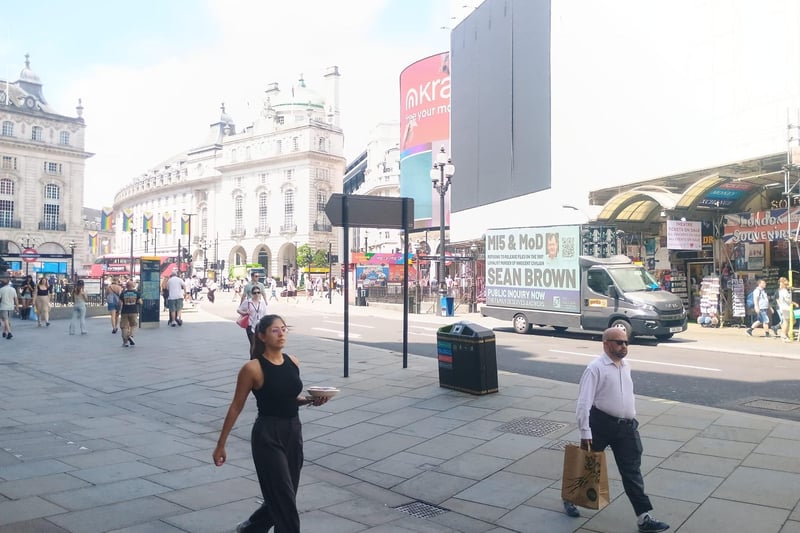 A billboard drawing attention to the Sean Brown campaign has been circulating in central London this week.