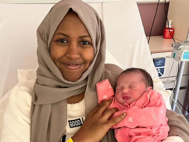 Baby girl Noor Parkhill born at Altnagelvin Hospital at 11.38am with mum Lindsay Parkhill and daughter of Zulekha Yassir from Derry.