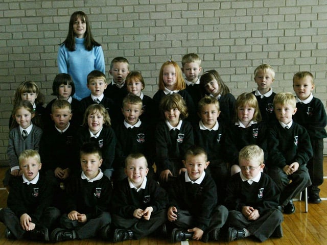 Mrs McGowan's P1 class at Newbuildings PS. (0310JB18):20 years on: Young people across Derry and Donegal starting school in September 2003