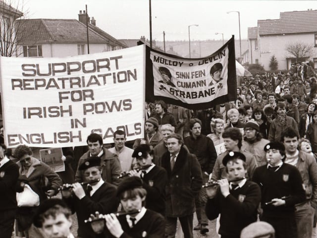 Bloody Sunday 14th anniversary commemorations in Derry in January 1986.