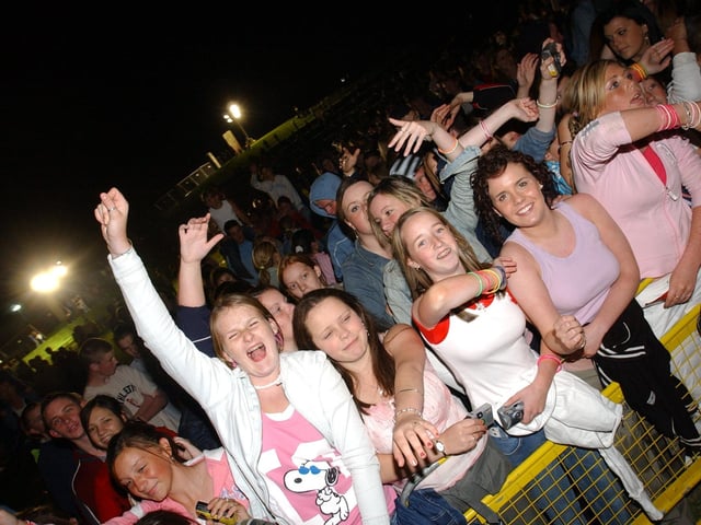 Blazin' Squad playing at Derry Féile in August 2003.