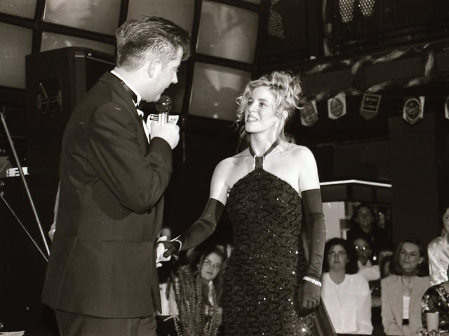 The finalists of the 1995 Miss Derry competition pictured at the final in Squires Nightclub.
