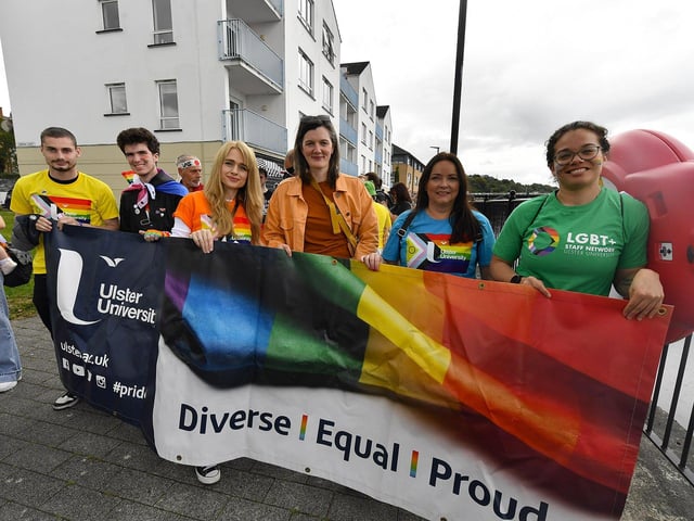 Revellers take part in the 2025 Foyle Pride Parade. Photo: George Sweeney
