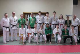 Ulster Karate-Do Federation karate-kas who took part in the recent UKF International Invitational tournament at Aileach Youth and Community Centre in Burnfoot.