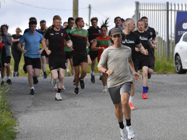Participants in the Na Piarsaigh Dermot McCrossan Canter the Corrody 5km, held at Corrody Road on Sunday evening last. Photo: George Sweeney