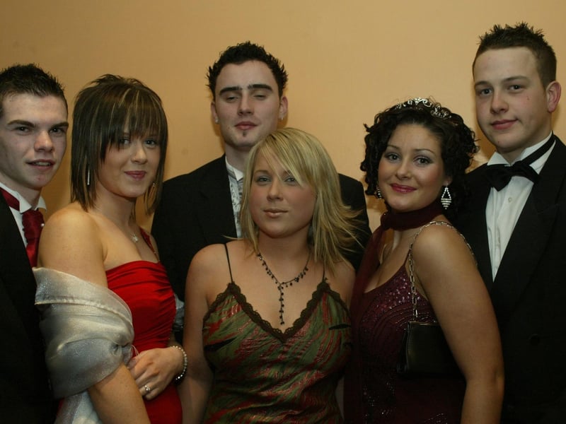 Louise Travers, Christina O'Neill and Karina Smith with partners Vinne Morrison, Michael Harkin and Damian Roberts.  (0203JB48)