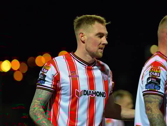 INFLUENTIAL . . . Derry City's Kevin Holt. Photograph: George Sweeney