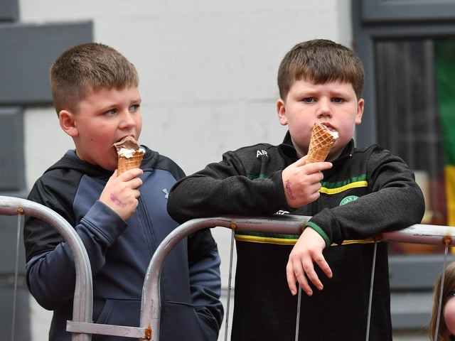 Spectators at the Soap Box Derby run in Carndonagh on Saturday afternoon. Photo: George Sweeney