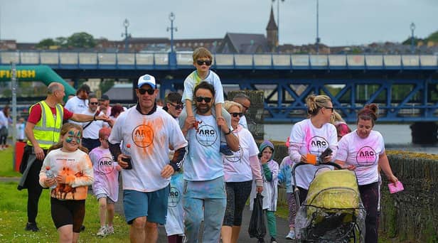 Families at a previous ARC Fitness Colour Dash back in 2022. Photograph: George Sweeney.  DER2226GS – 009