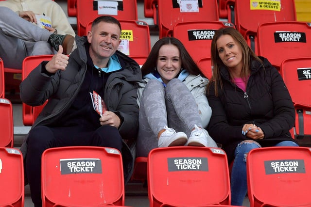 Fans at the Derry City versus St Patrick’s Athletic game on Friday night. DER2317GS-65