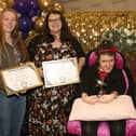 Donna Maria Lynch (right) supported by Rachel Turner (left) and Shannon Hannigan (centre) of Derry’s Templemore Supported Living was a finalist in both Praxis Care Co-Production and Health and Wellbeing awards.