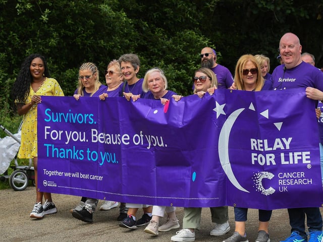 Mayor Lilian Seenoi Barr took part in an inspiring Lap of Honour, with almost one hundred cancer survivors, around St Columb’s running track, prior to the Legenderry Relay for Life event on Saturday  Photo: George Sweeney.