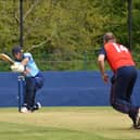 Driven by Glendermott batsman Manav Chabra during his side's comfortable victory over St Johnston's at the Rectory.