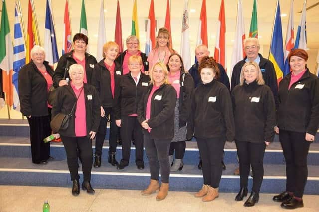 Pink Ladies and Pink Panthers members on a delegation to The European Parliament in Brussels at the invitation of Sinn Fein MEP Martina Anderson in 2016.