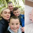 Right, Paul Gillespie, and left, Paul with his wife Caroline and their children.