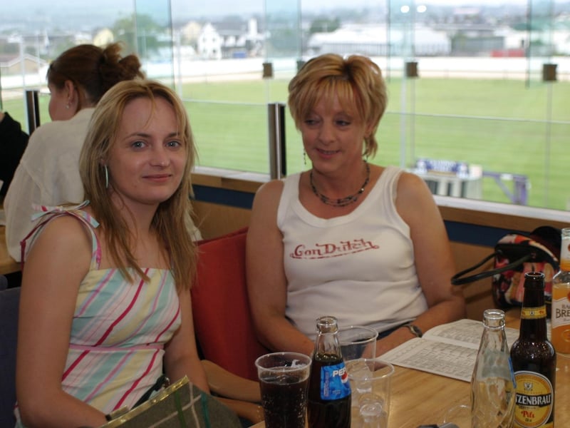 Punters enjoying a night out at the Lifford dog track in May 2004.