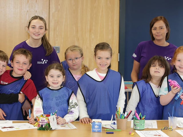 A community affair…Pictured at Waterside Shared Village Summer Youth Programme are volunteers Molly McMorris and Carrie Bradley. The project received a Housing Executive community cohesion grant of £8, 465 towards their good relations summer event.