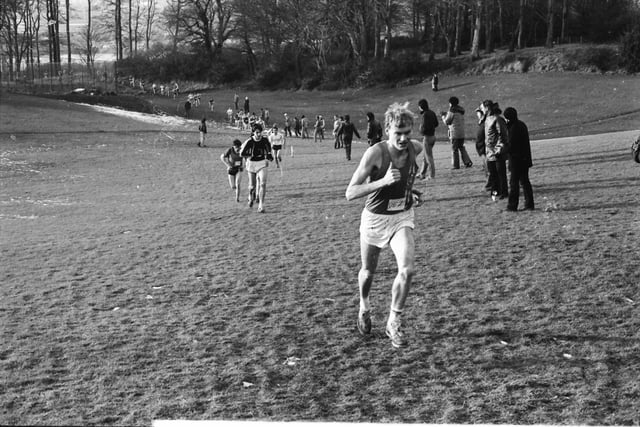 Runners take on a testing hill at the Ulster Cross Country Championships at St Columb's Park in Derry 40 years ago back in January 1984.