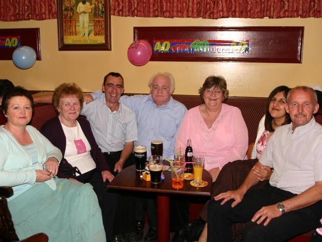 Friends and Family enjoying Jeannette Downeys Party in the Squealin Pig 6520dd : Jaqueline Downey's 40th birthday.