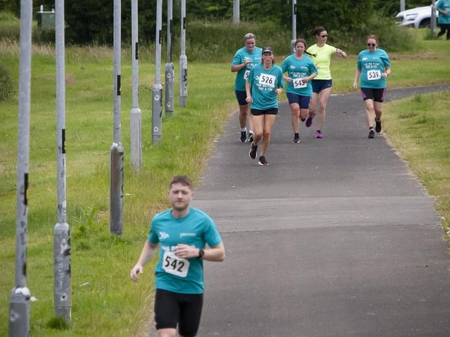Triathletes make their way towards the finish line of Sunday’s BBHF ‘Try-A-Tri’ at Templemore Sports Complex. (Photos: Jim McCafferty Photography)